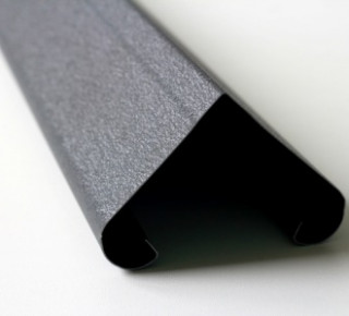 Ламель для жалюзийного забора Твинго, шаг 55 мм, структурный матовый двусторонний полиэстер, RAL 7024 Серый графит